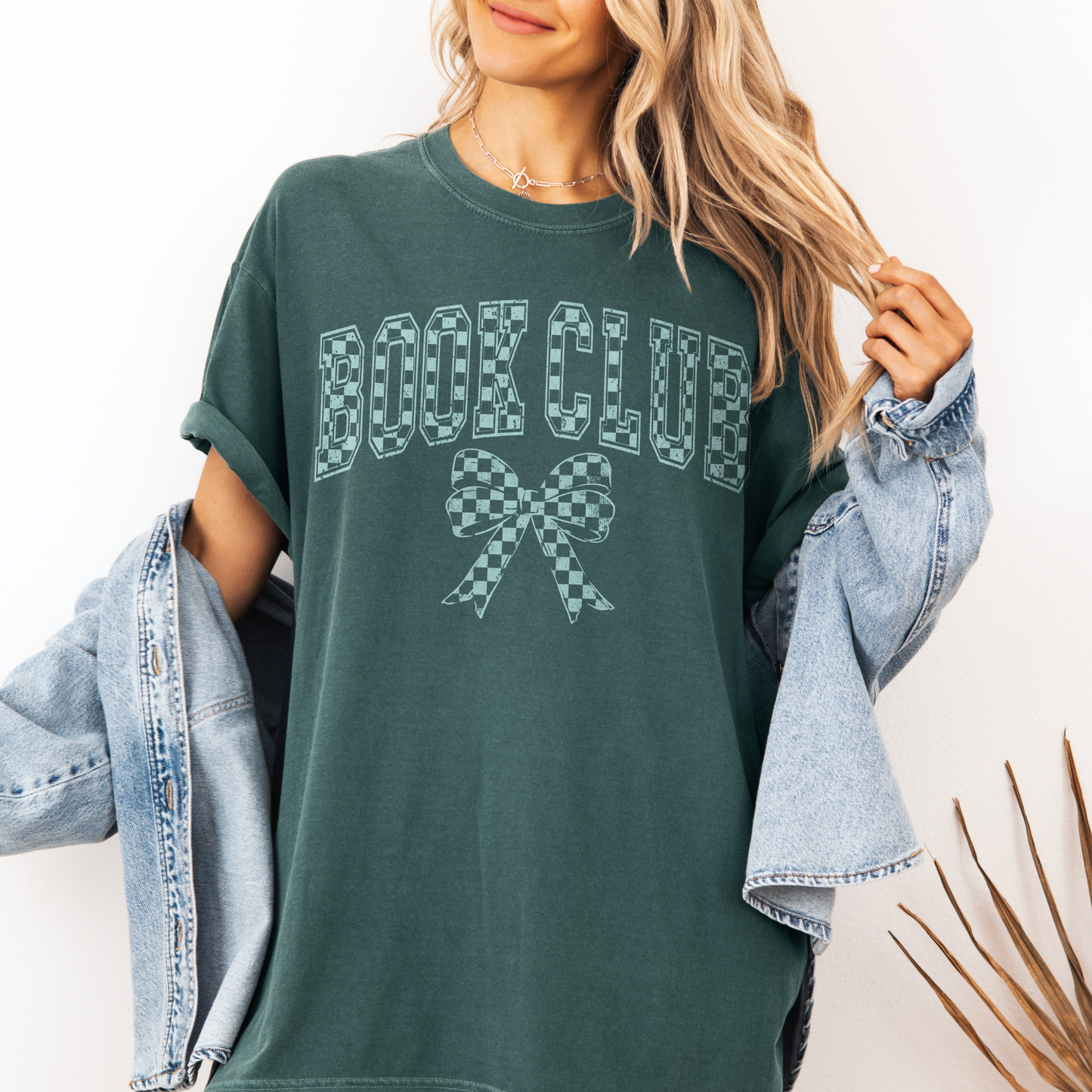 Book Club Retro Checkered Bow