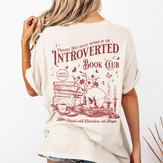 Introverted Book Club | Back & Front Print