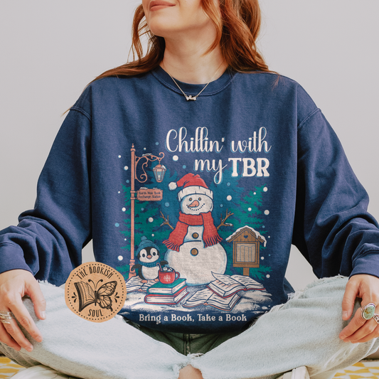 Chilling with my TBR Crewneck