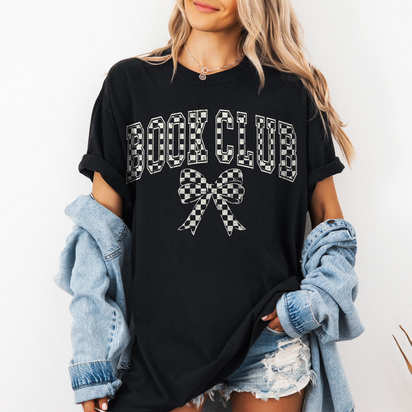 Book Club Retro Checkered Bow