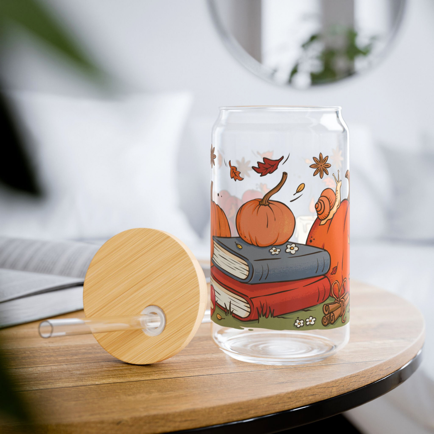 Cozy Harvest Reads Glass Can | 16oz