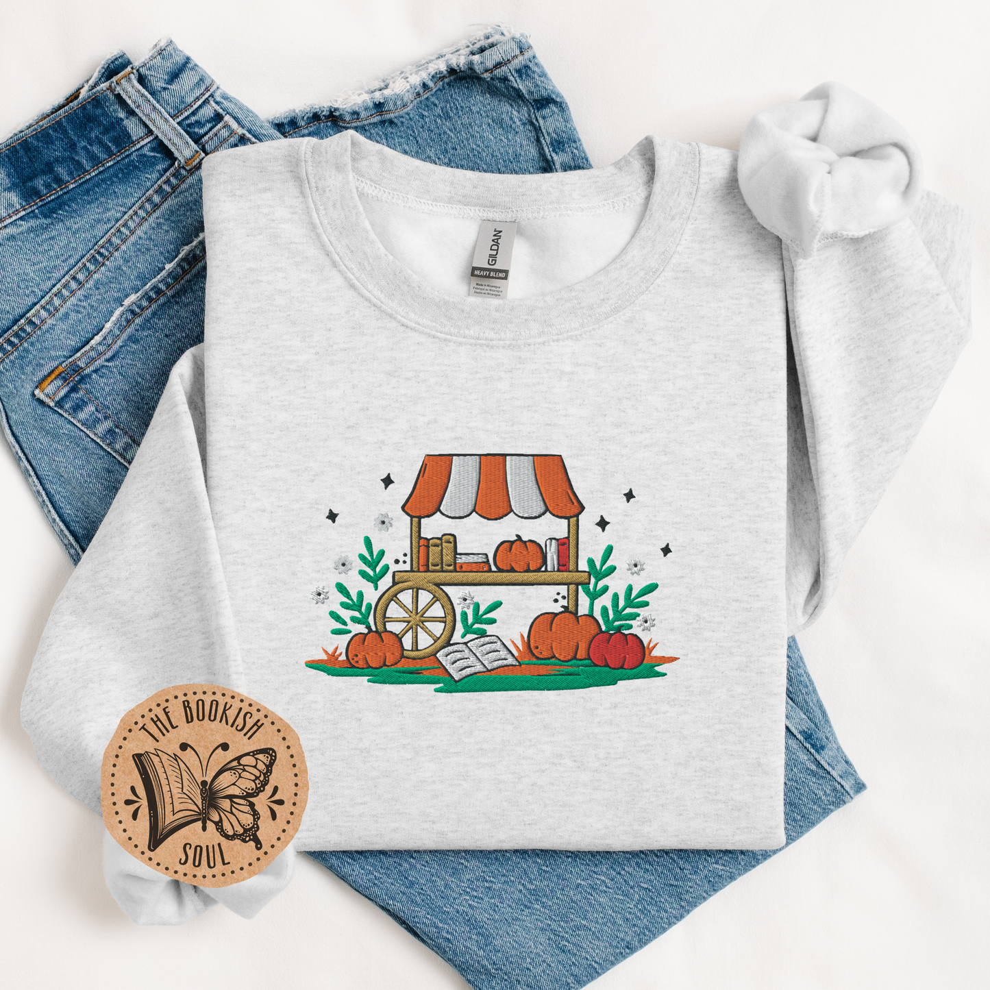 Fall Book Festival Embroidered Crewneck
