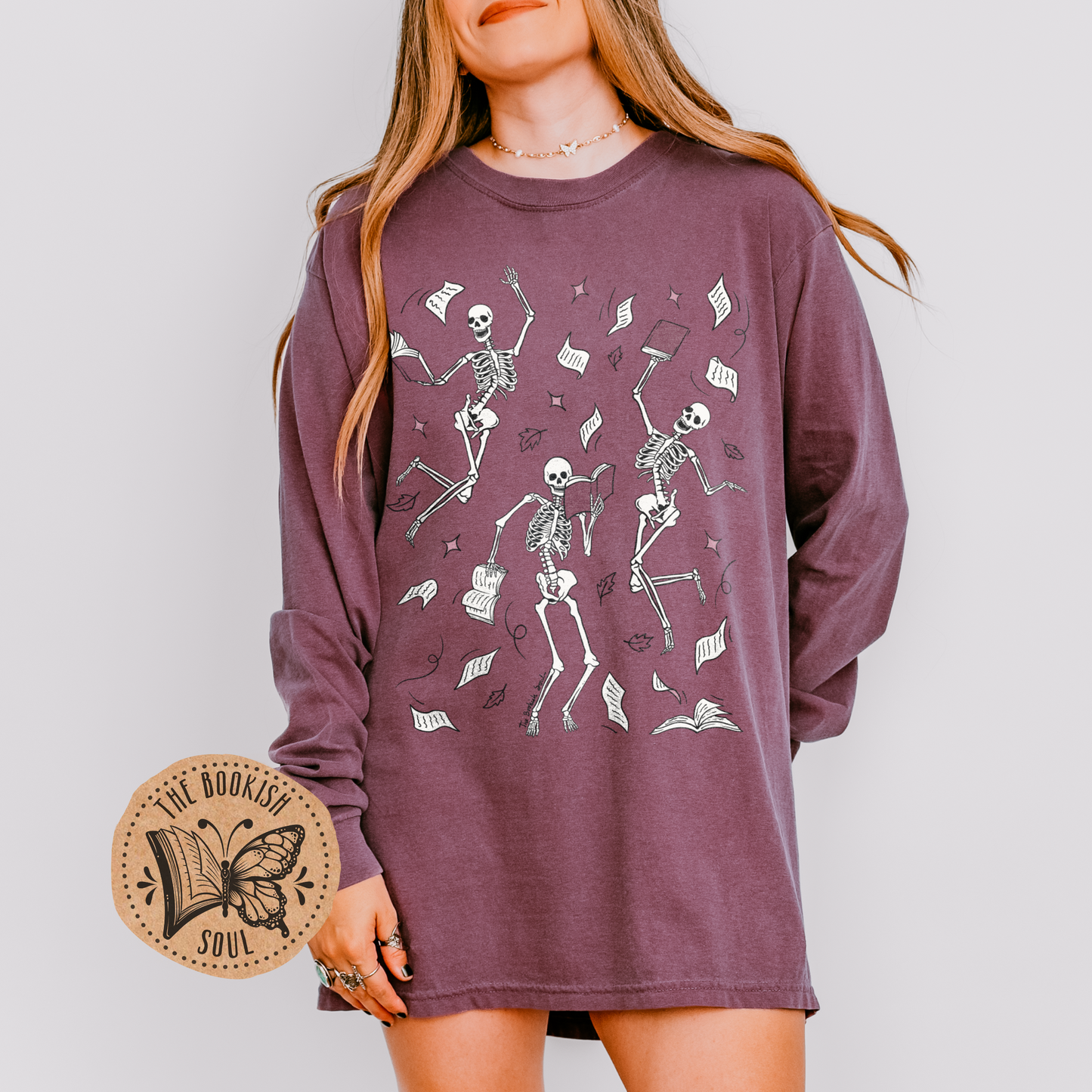 Dancing Bookish Skeletons | Long Sleeve