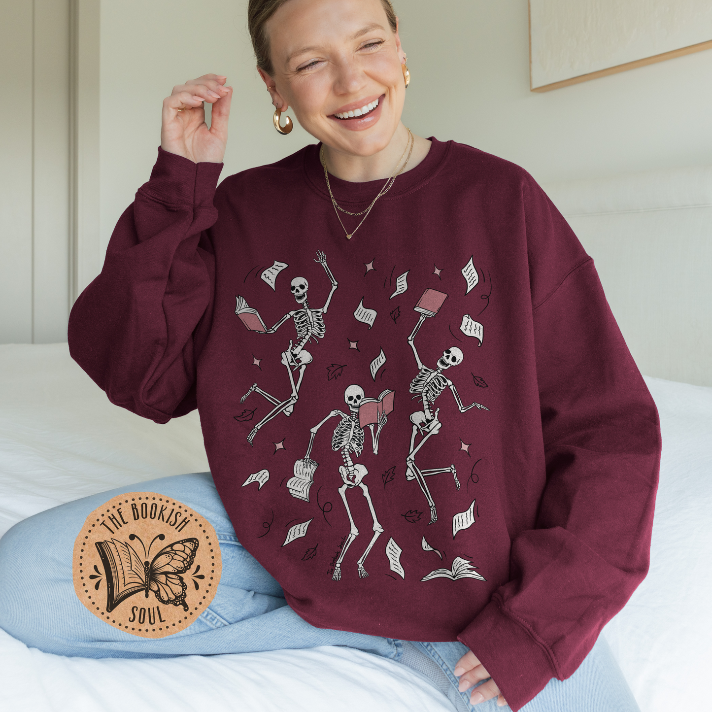 Dancing Bookish Skeletons Sweatshirt