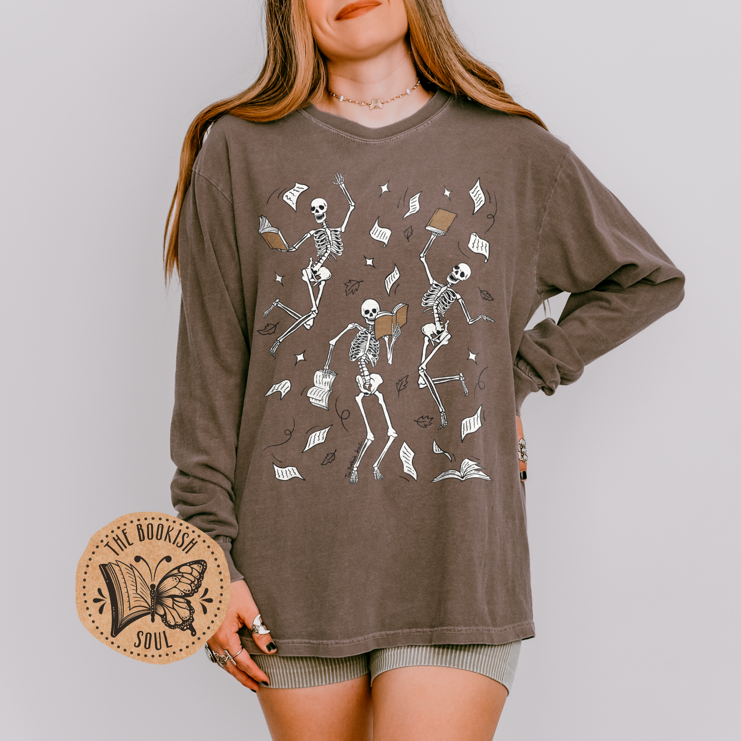 Dancing Bookish Skeletons | Long Sleeve