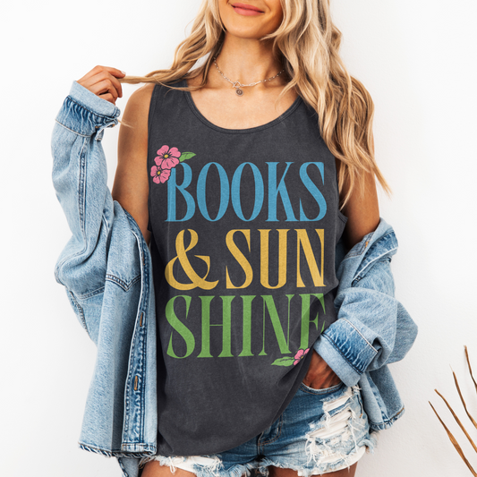 Books and Sunshine Tank Top Vintage Vibes