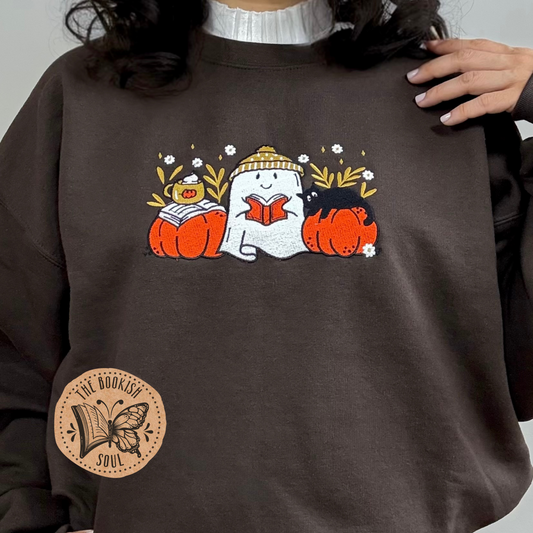 Bookish Ghost Embroidered Crewneck