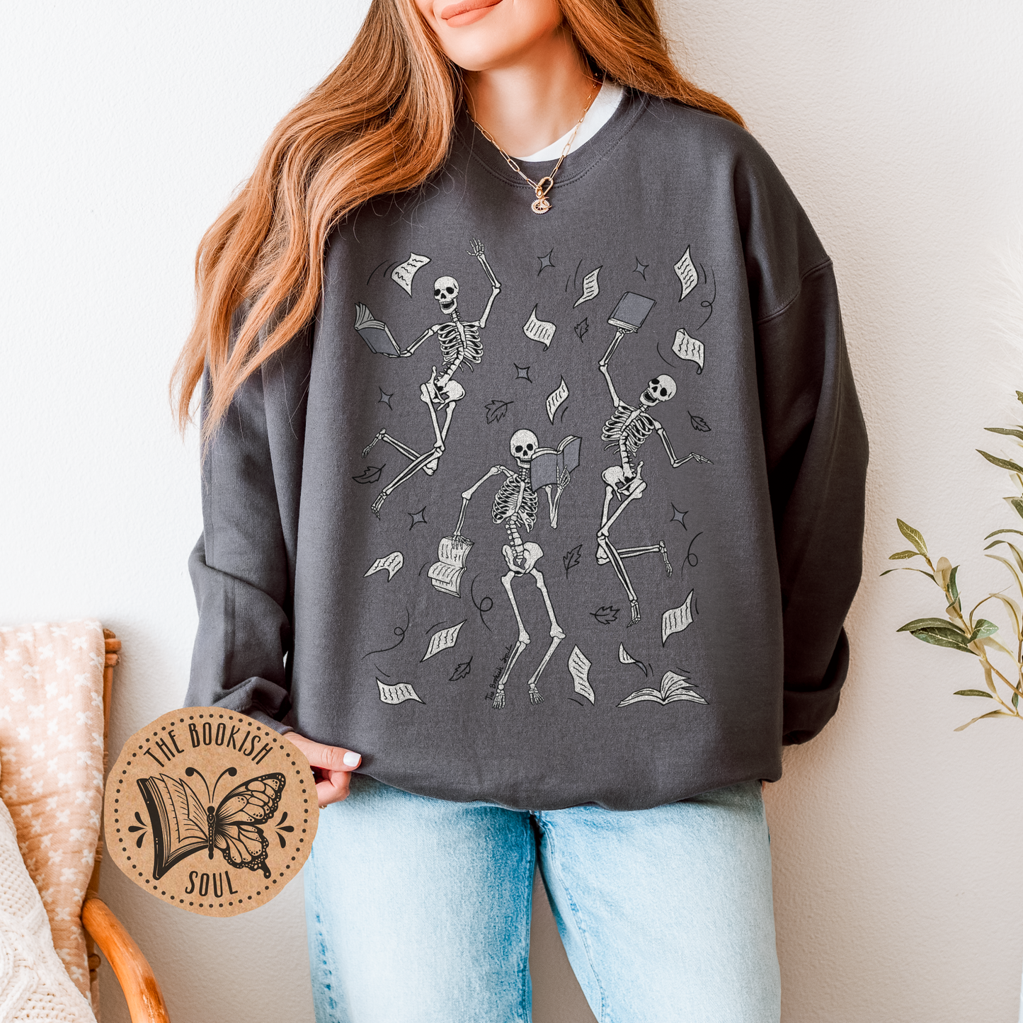 Dancing Bookish Skeletons Sweatshirt