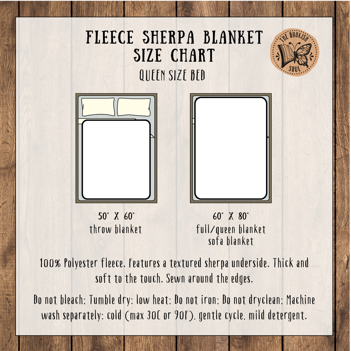 Spooky Patchwork Fleece Sherpa Blanket | Ghosts, Cats & Books