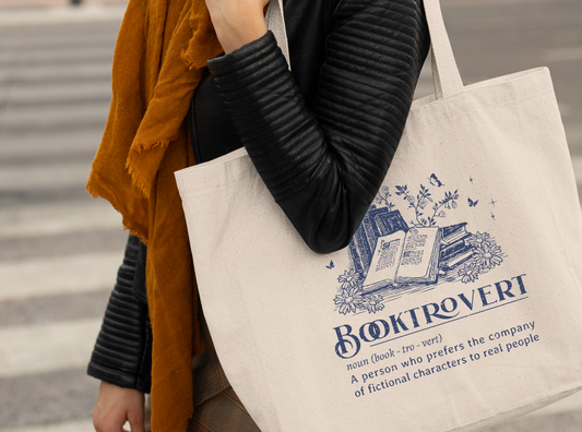 Booktrovert Definition Canvas Shopping Tote Bag