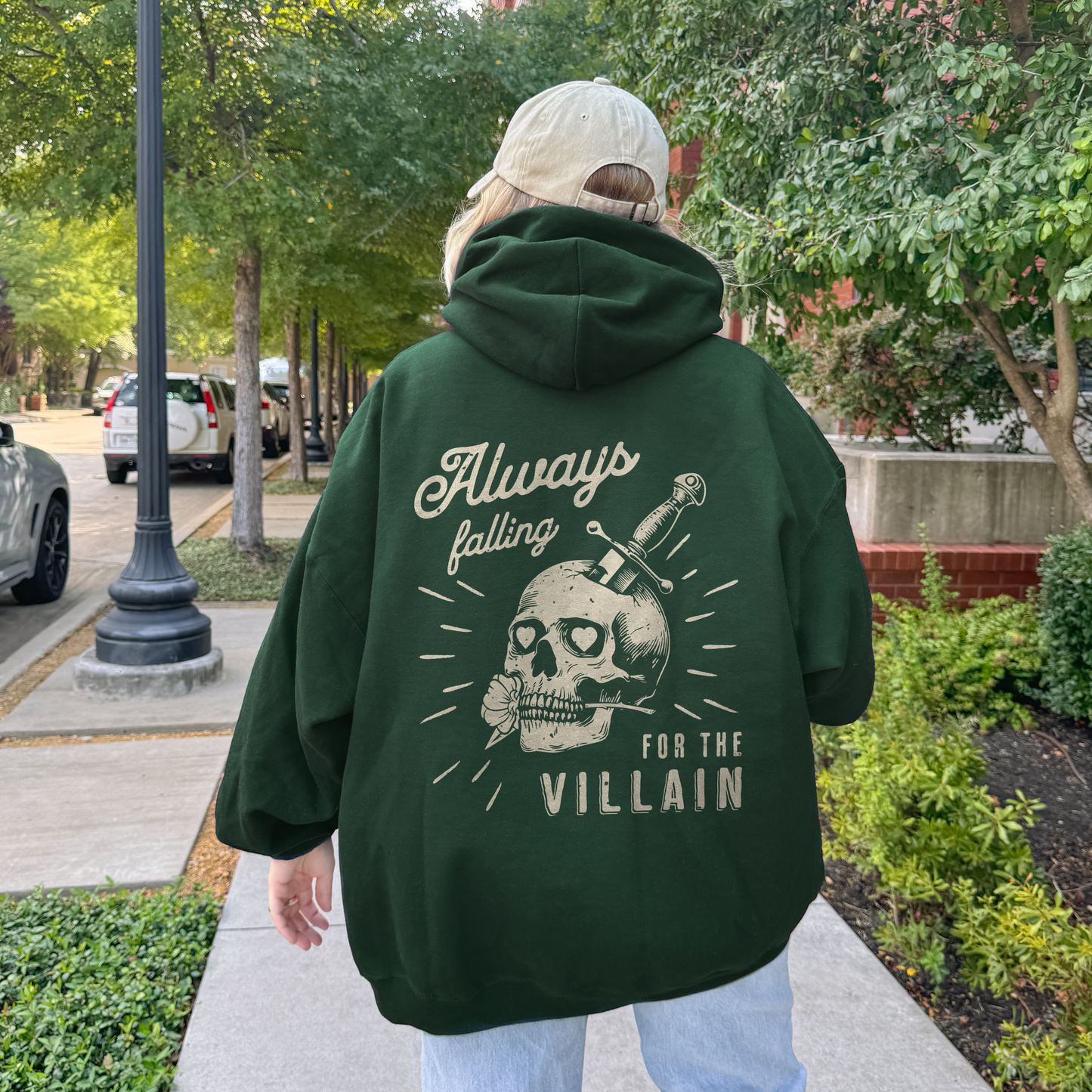 Always Falling for the Villain Zip Hooded Sweatshirt