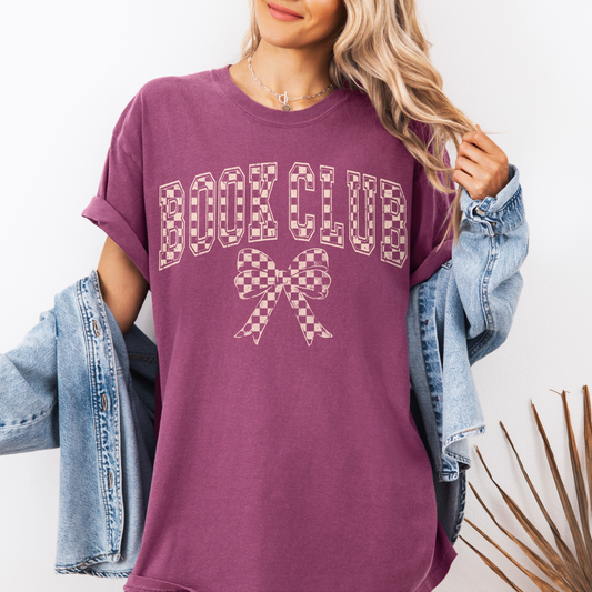 Book Club Retro Checkered Bow