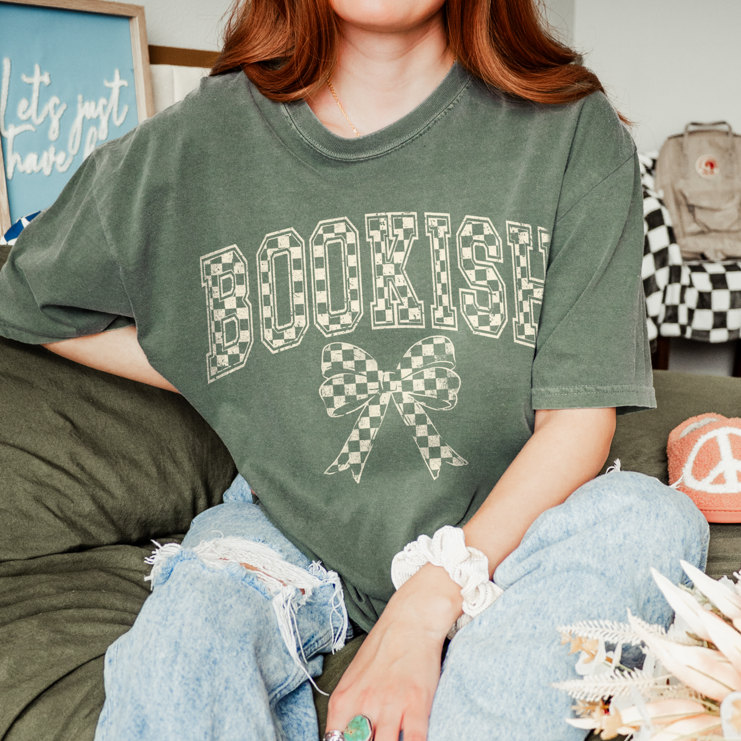 Bookish Retro Checkered Bow