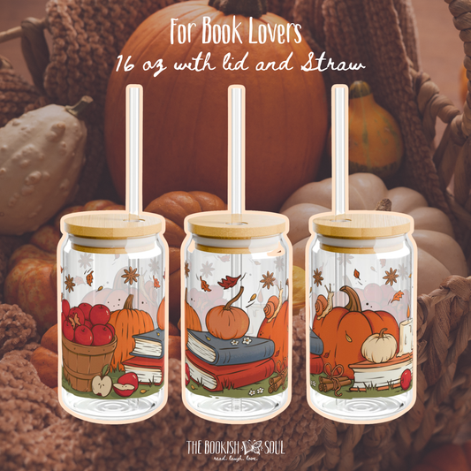 Cozy Harvest Reads Glass Can | 16oz