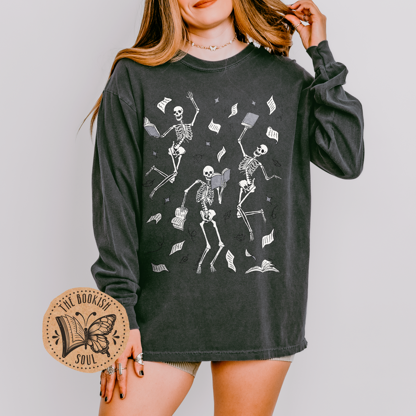 Dancing Bookish Skeletons | Long Sleeve