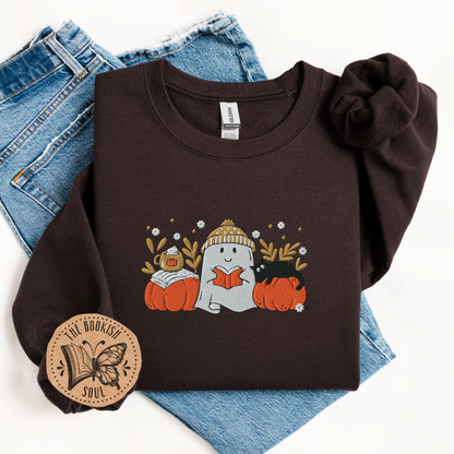 Bookish Ghost Embroidered Crewneck