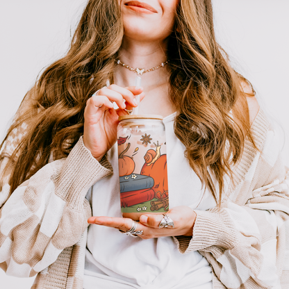 Cozy Harvest Reads Glass Can | 16oz