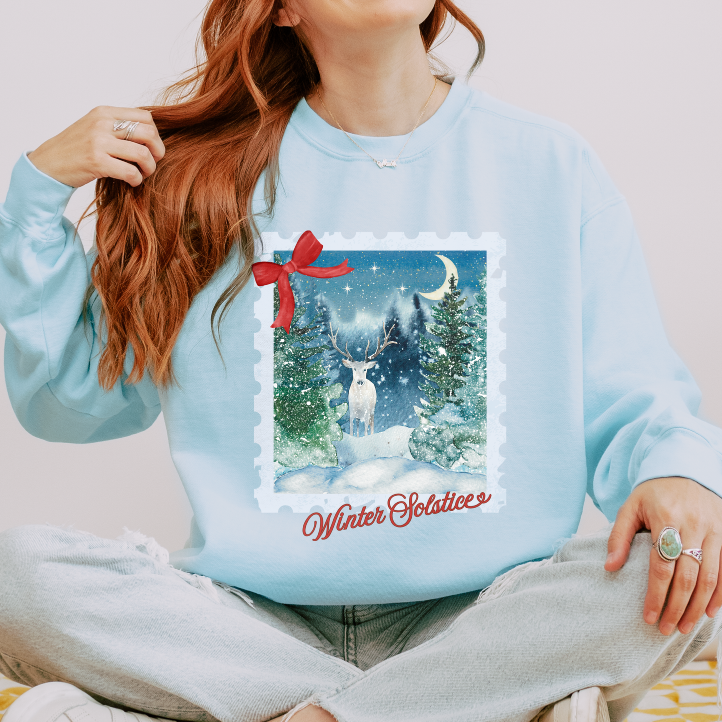 Bookish Holiday Postcards Crewneck
