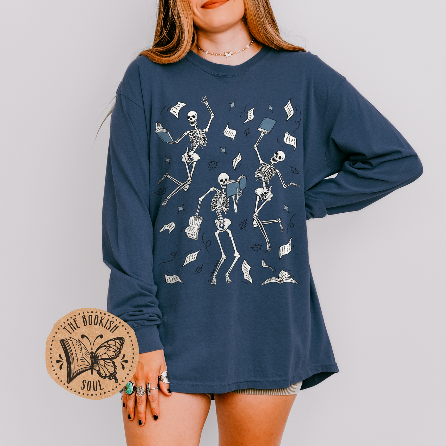 Dancing Bookish Skeletons | Long Sleeve