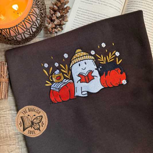 Bookish Ghost Embroidered Crewneck