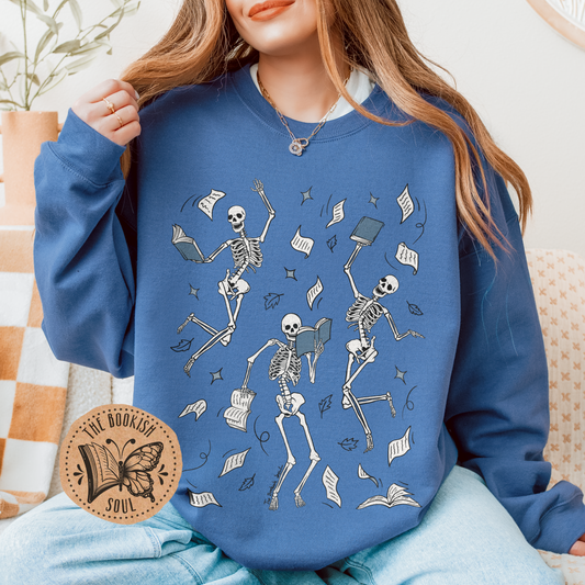 Dancing Bookish Skeletons Sweatshirt