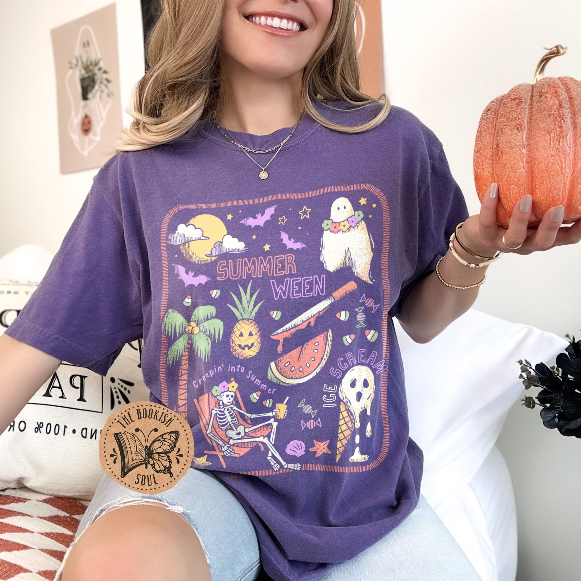 purple summerween graphic tshirt
